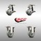 Service Caster 3 Inch 316SS Gray Polyurethane Swivel Top Plate Caster Brake 2 Rigid SCC, 2PK SCC-SS31620S314-PPUB-TLB-2-R-2 - alternate 3